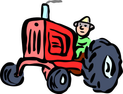 Farmer driving a tractor