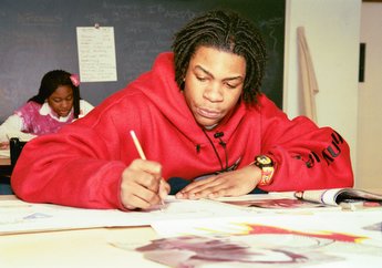 picture of male student writing