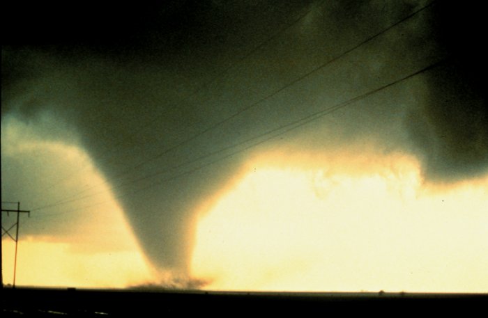 tornado across a field
