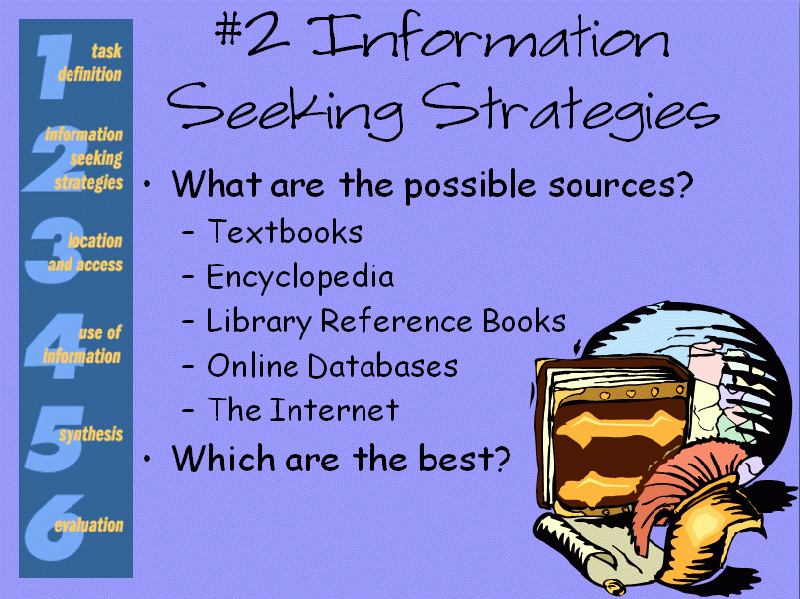 Second is iformation seeking strategies