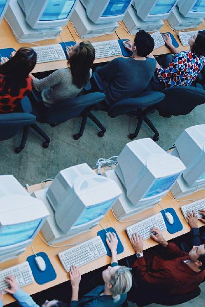 people on a computer