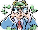 man with binoculars